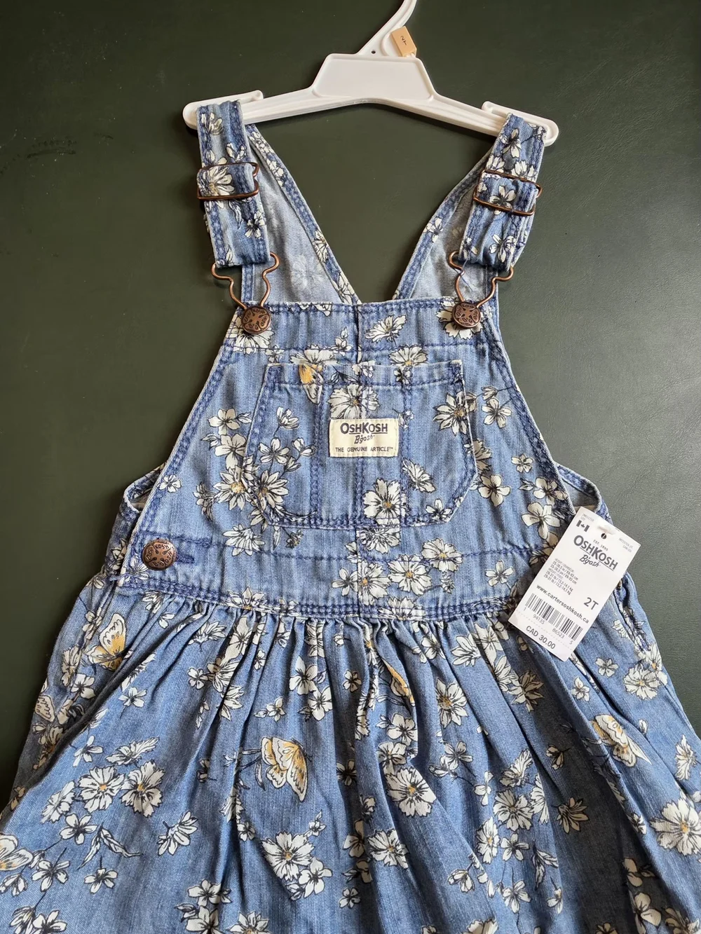 OshKosh B'gosh Blue Denim Floral Jumper